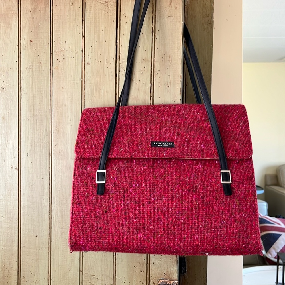 KATE SPADE red Tweed handbag